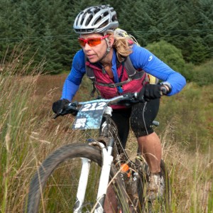 Amanda on the Kielder 100, heading for a win - Photo by Joolze Dymond