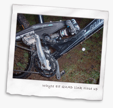 Whyte E5 QUAD link close up