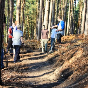 Trail maintenance on Barrie Knows Best (BKB) on Holmbury Hill