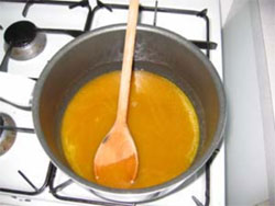 Put the saucepan on a low heat