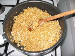 Add the oats gradually