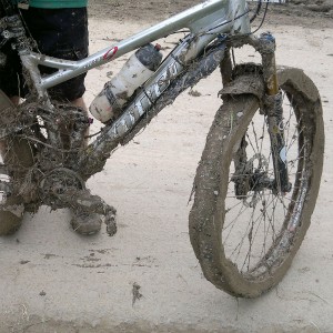 Paul's Niner clogged at Mountain Mayhem 2012