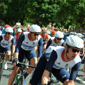 Team GB at Mickleham in the 2012 Olympic Road Race