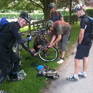 First puncture of the day