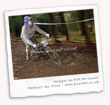 AndyW on the 661 Mini DH course at the Forest of Dean