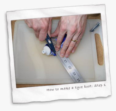 How to make a tyre boot: Step 1