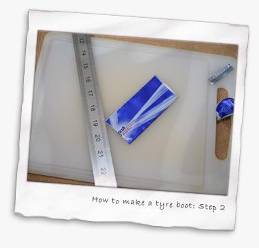 How to make a tyre boot: Step 2