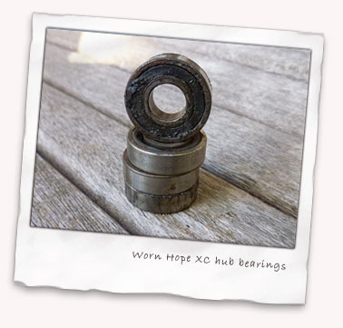 Worn Hope XC3 hub bearings