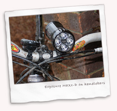Exposure MaXx-D 4 LED light on handlebars