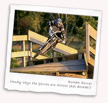 Andy wants to make clear this is Rowan Sorrel in the pic, not himself, as he would never wear white gloves for riding in, they are so last decade