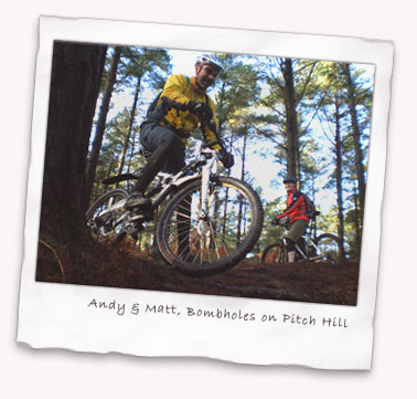 Andy and Matt at the Bombholes on Pitch Hill