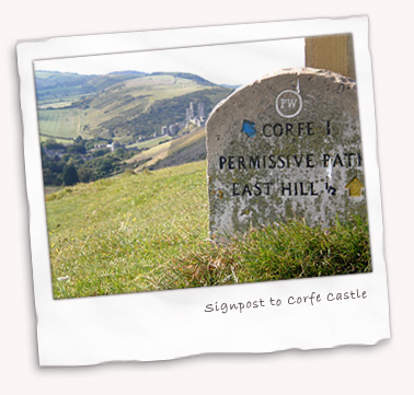 Signpost to Corfe Castle