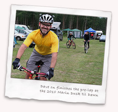 Dave finishes his pre-lap at the 2010 Marin Dusk til Dawn at Thetford