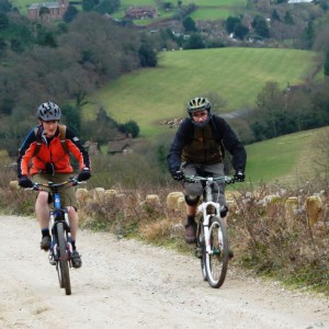 Matt and AndyC climbing up to Newlands Corner