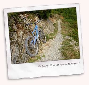 Orange Five on the Cwm Rhaeadr singletrack