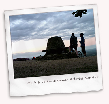 Pre-dawn sees Mark and Colin chatting on Holmbury Hill