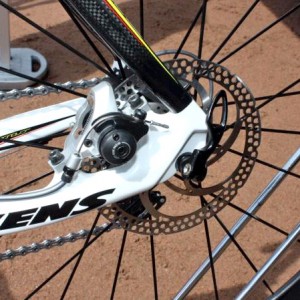 Disc brake on a cyclocross frame